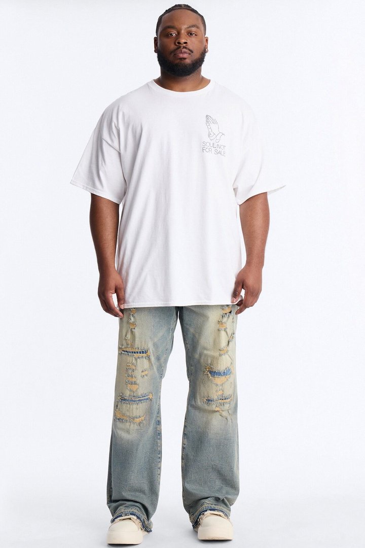 Soul Not For Sale Oversized Short Sleeve Tee - White