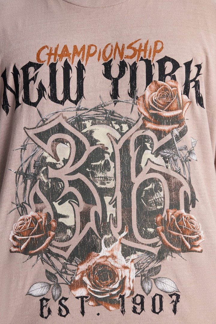 Championship NYC Oversized Short Sleeve Tee - Taupe
