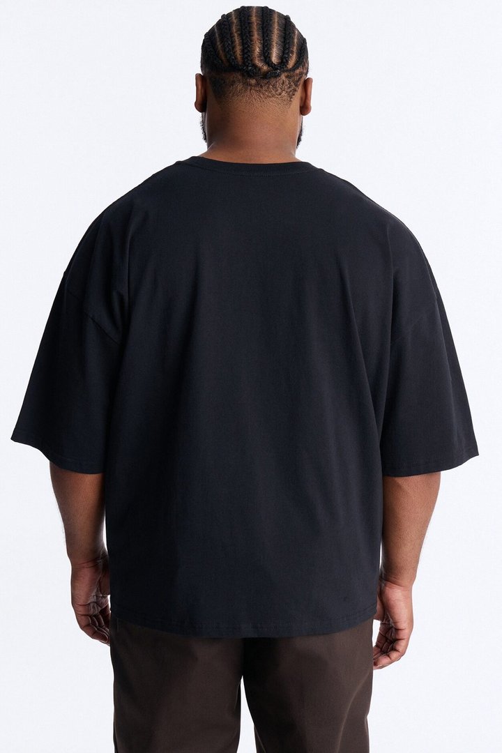 LA Hustle District Boxy Short Sleeve Tee - Black