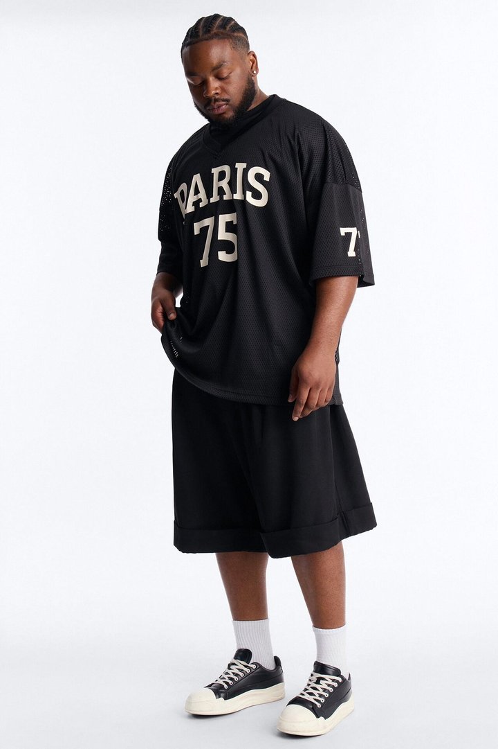 Jersey Fit Paris 75 V-Neck Shirt - Black