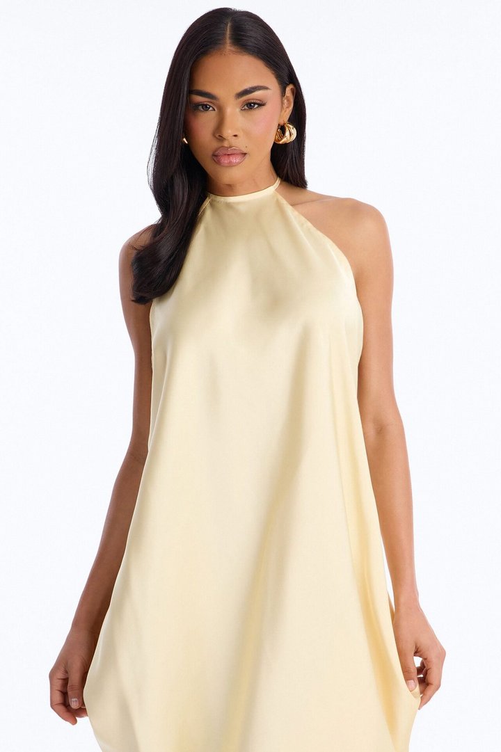 Elisa Draped Maxi Dress - Butter Yellow