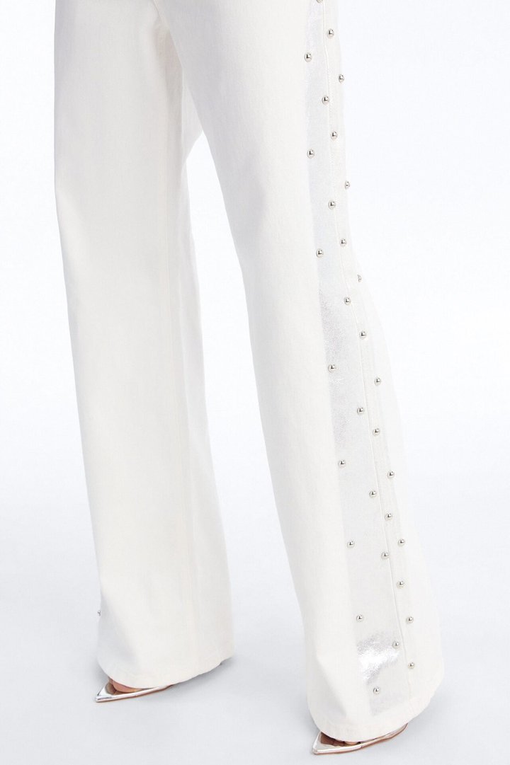 Electric Muse Studded Pant Set - White