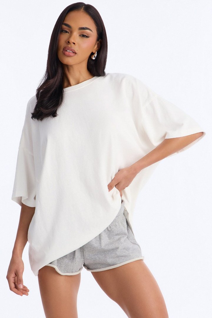 Cayden Washed Oversized Short Sleeve T-Shirt - Off White