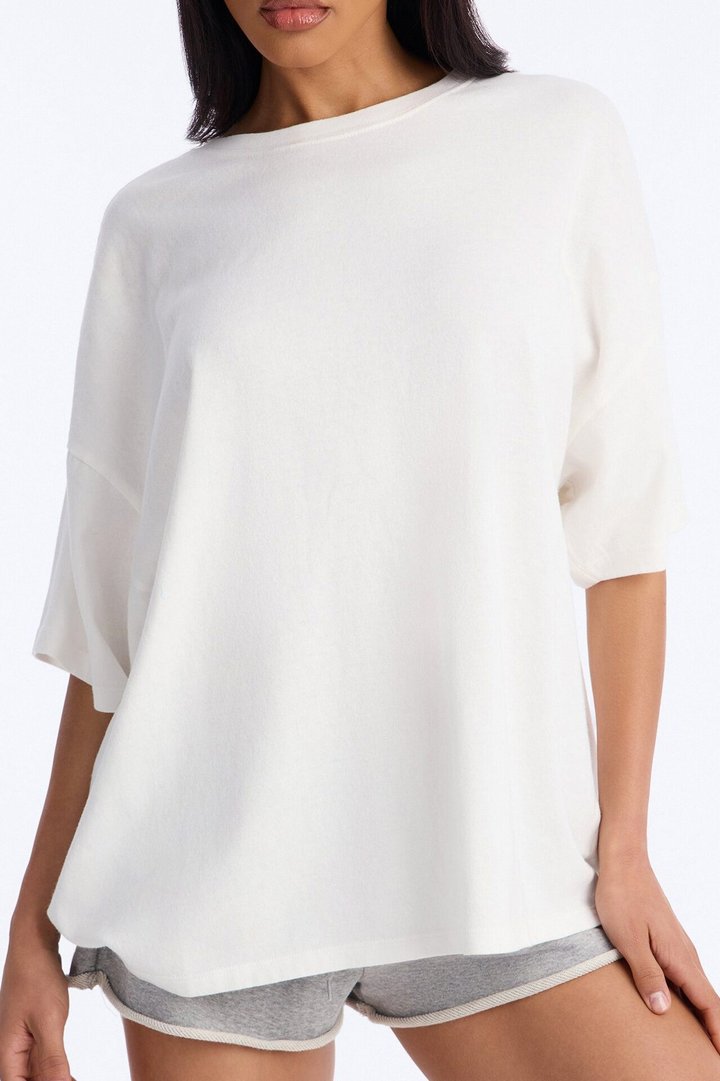 Cayden Washed Oversized Short Sleeve T-Shirt - Off White