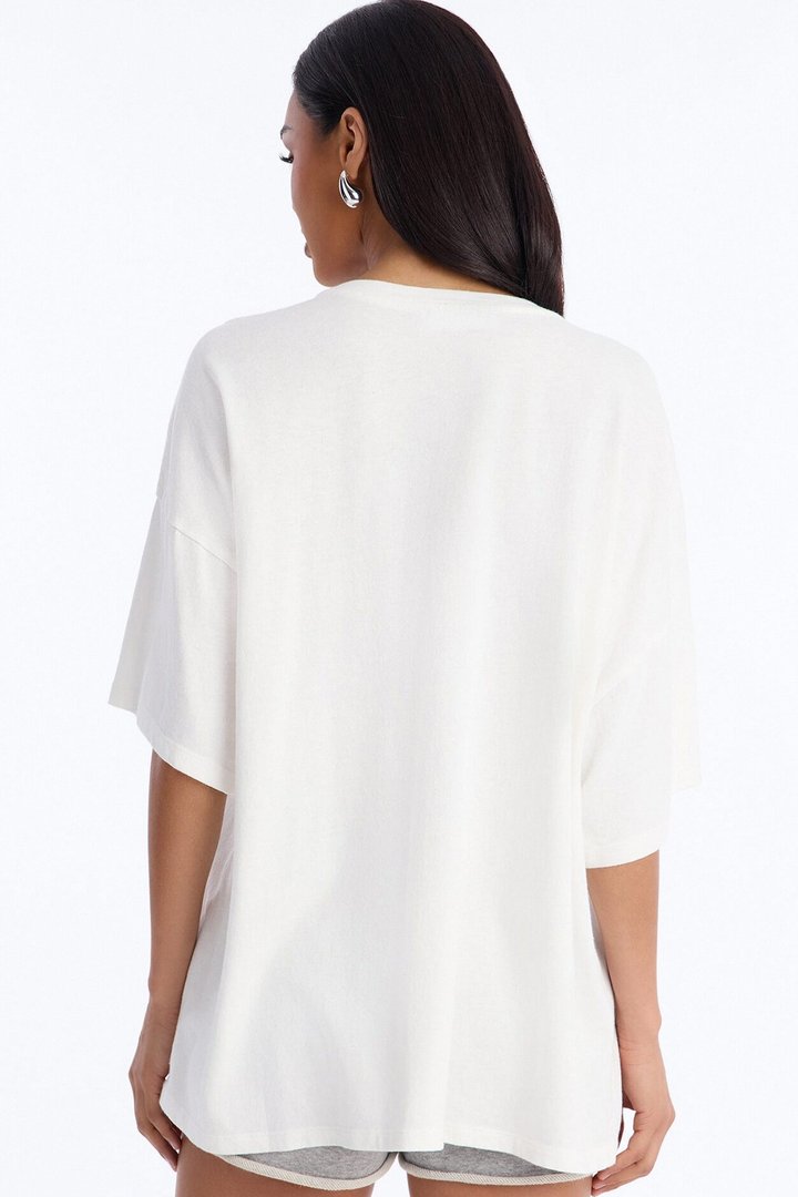 Cayden Washed Oversized Short Sleeve T-Shirt - Off White
