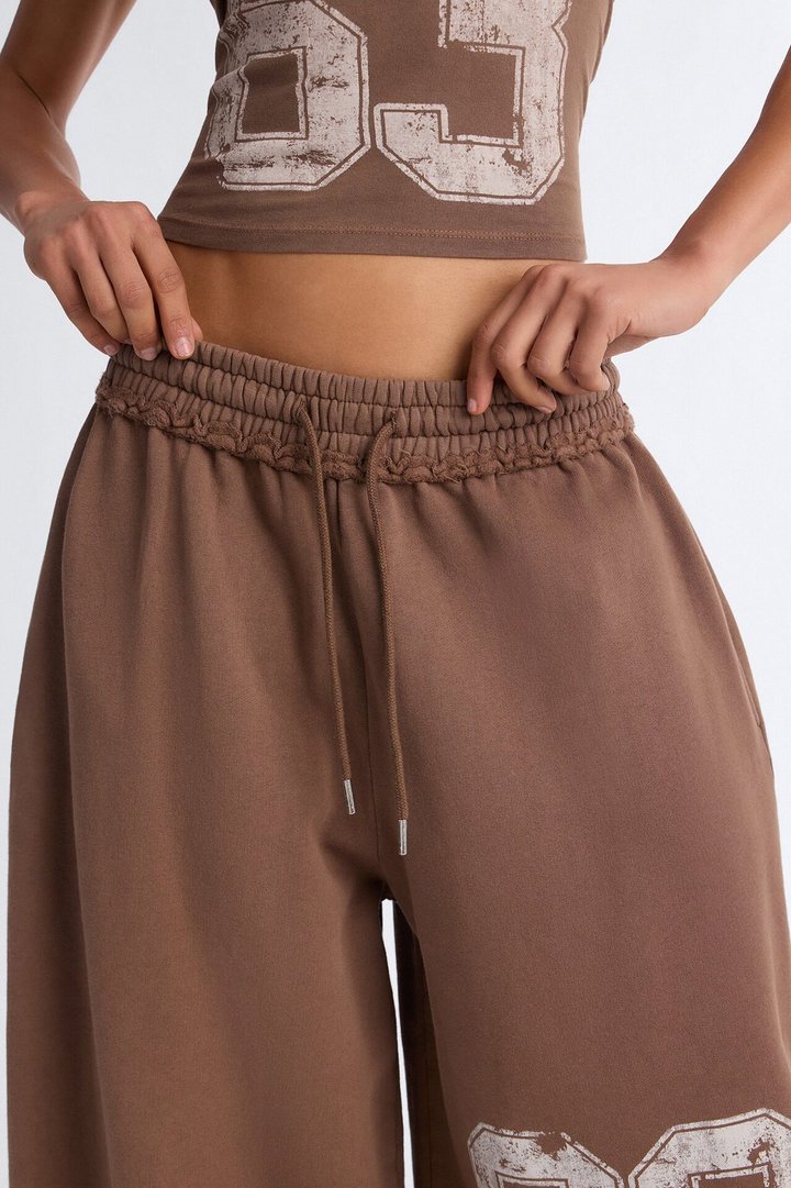 Play Hard To Get Wide Leg Jorts - Brown