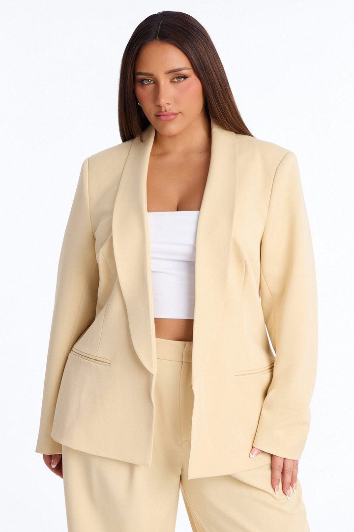 Clara Blazer Balloon Pant Set - Beige