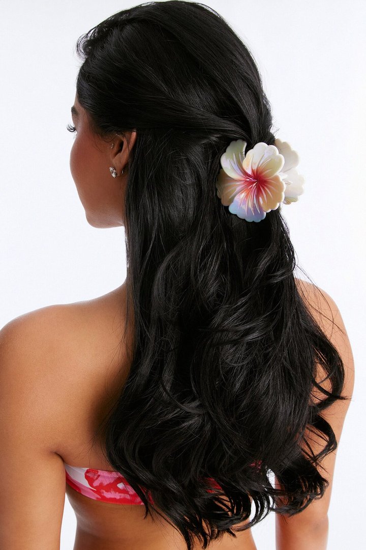 Shining Orchid 2 Piece Hair Clip Set - White/Pink