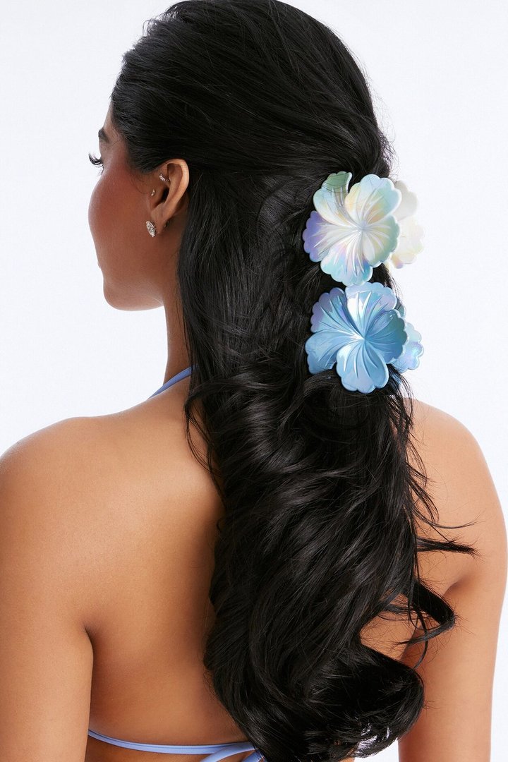 Hand Me That Mojito 2 Piece Hair Clip Set - Blue