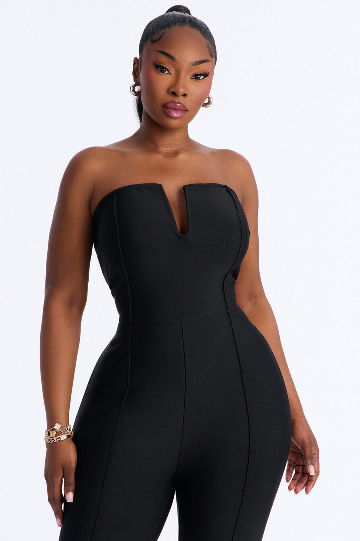 Someone To You Bandage Capri Jumpsuit - Black