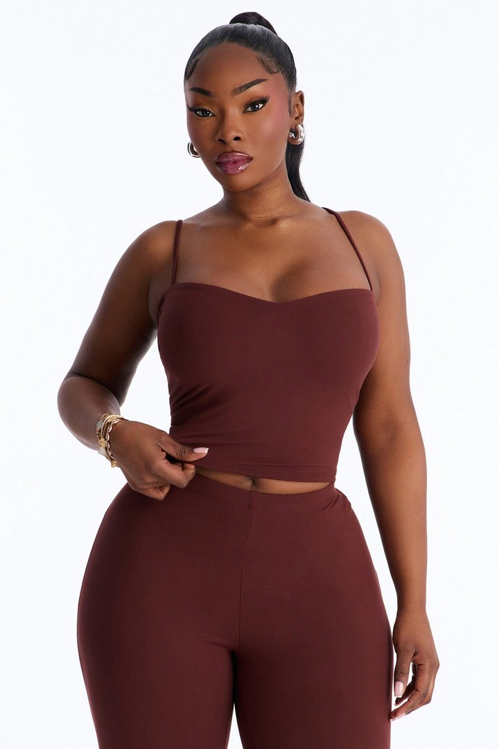 Mila Tank Top Capri Set - Brown