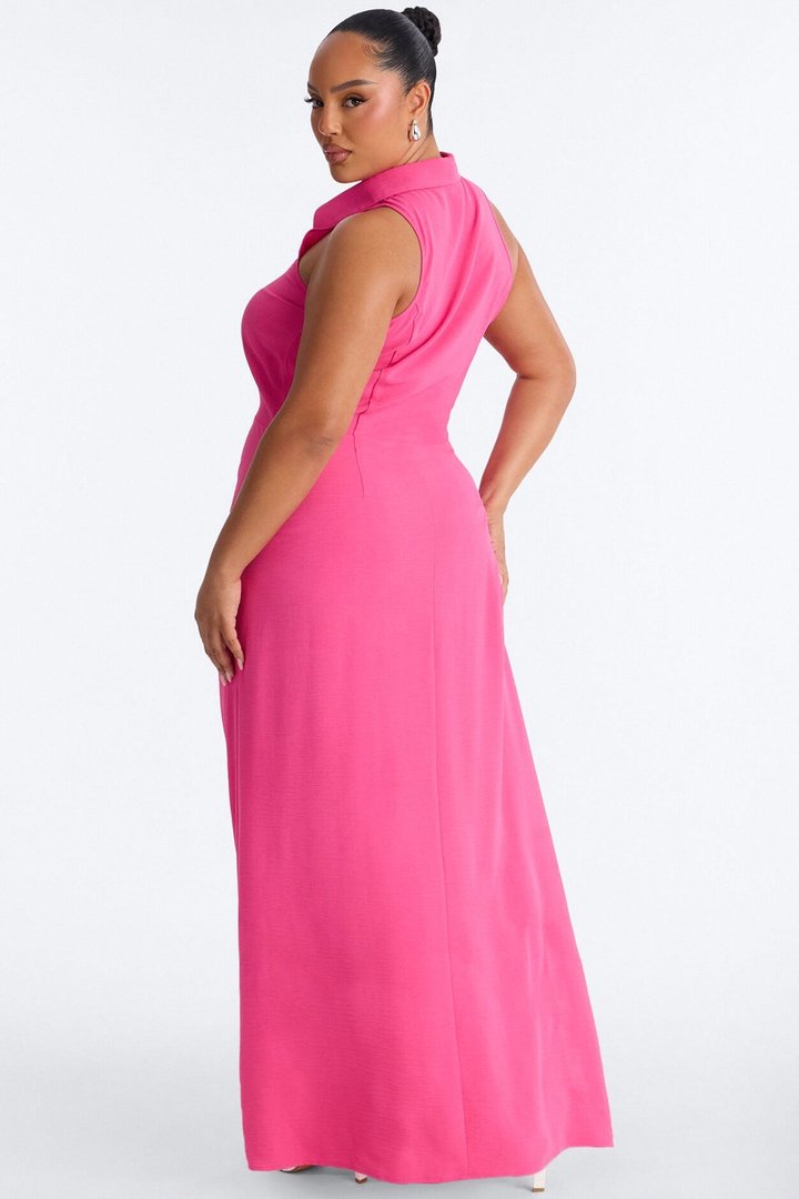 Avery Collared Maxi Dress - Pink
