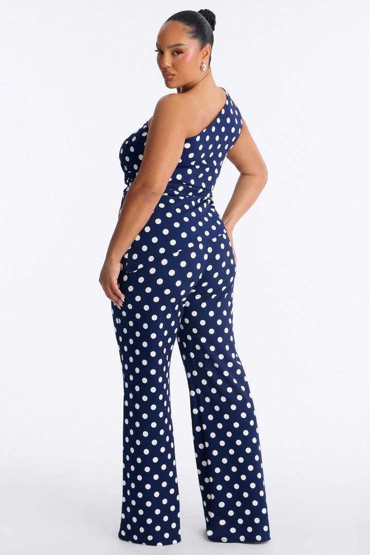 Dottie Darling Polka Dot Pant Set - Navy