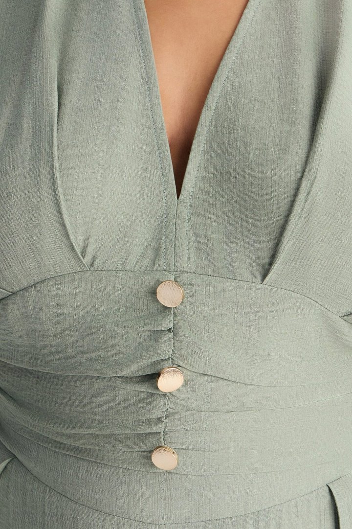 Not So Complicated Linen Pant Set - Sage