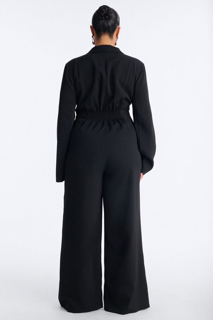 Office Hours Wide Leg Jumpsuit - Black