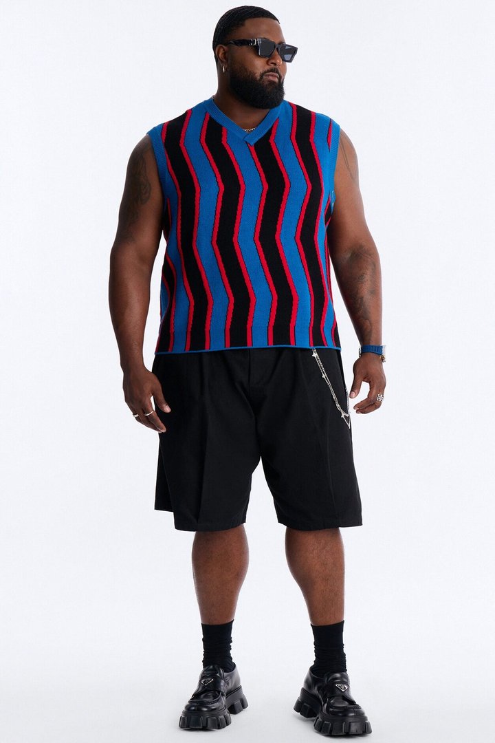After Midnight Flame Sweater Vest - Blue