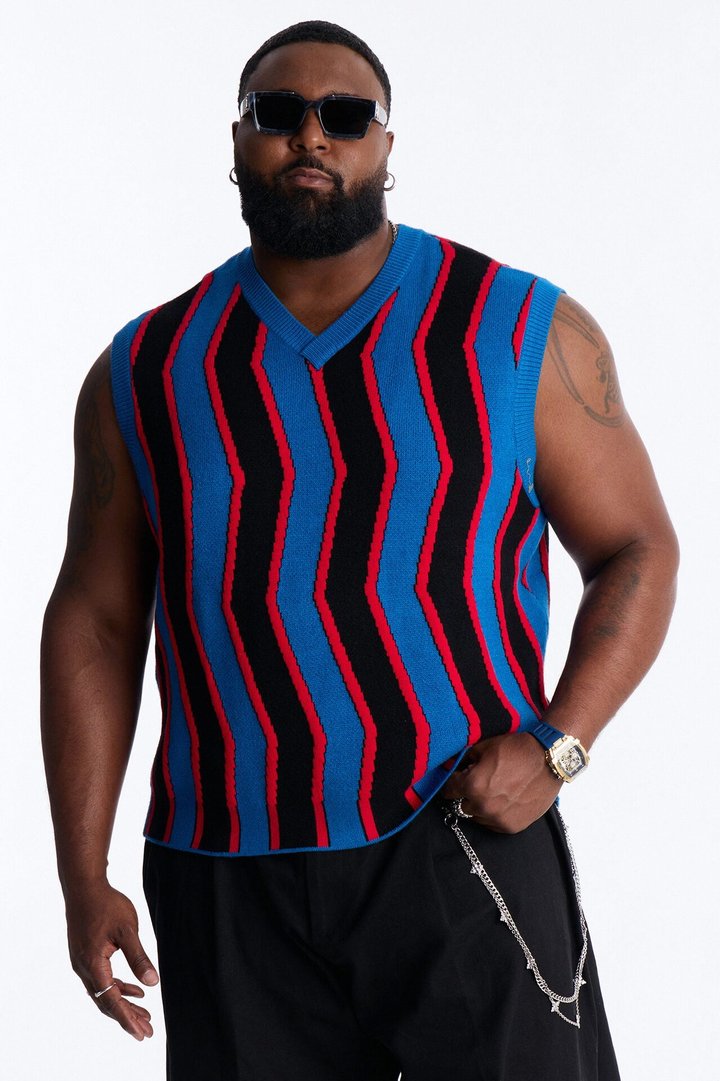 After Midnight Flame Sweater Vest - Blue