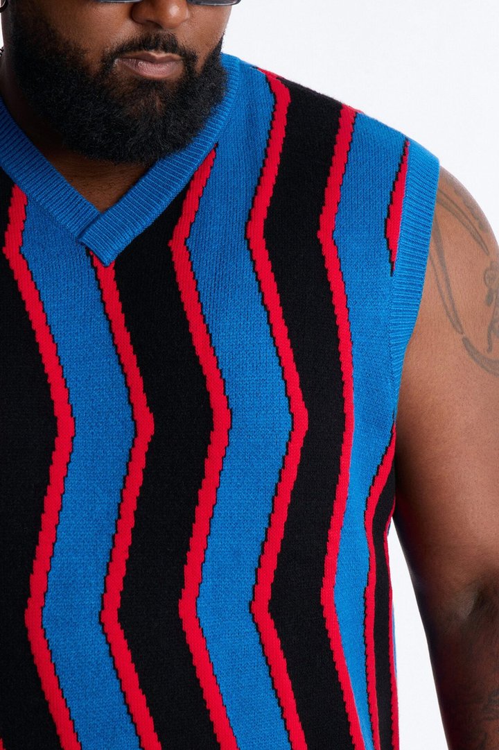 After Midnight Flame Sweater Vest - Blue