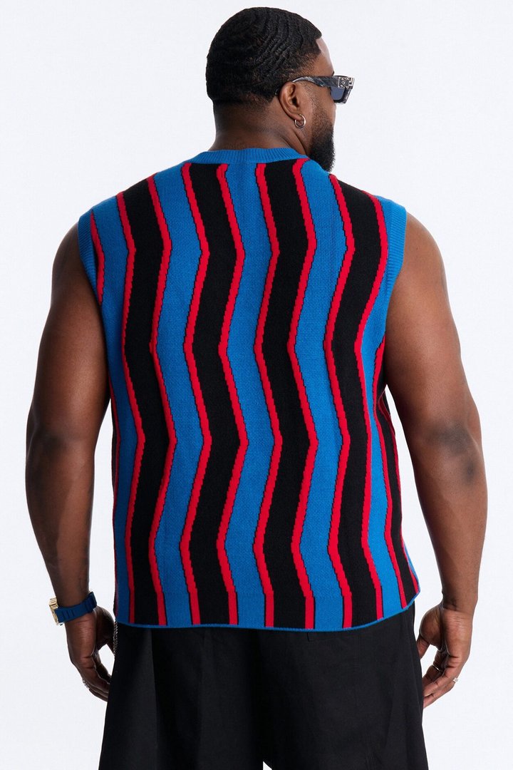 After Midnight Flame Sweater Vest - Blue