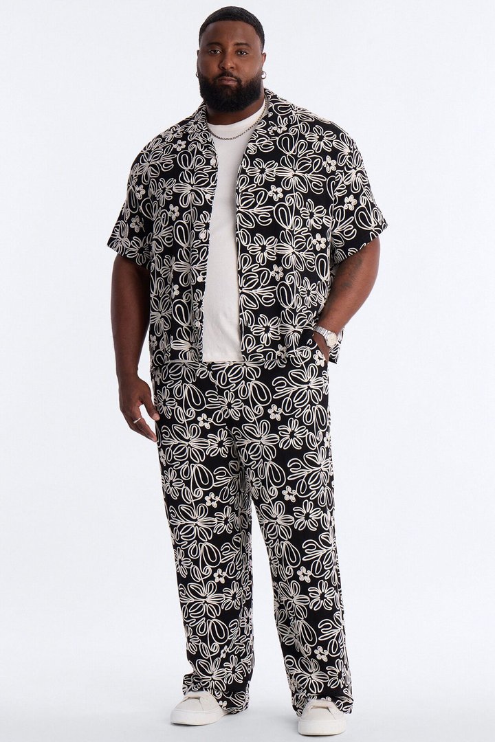 Desert Nights Cuban Collar Shirt - Black