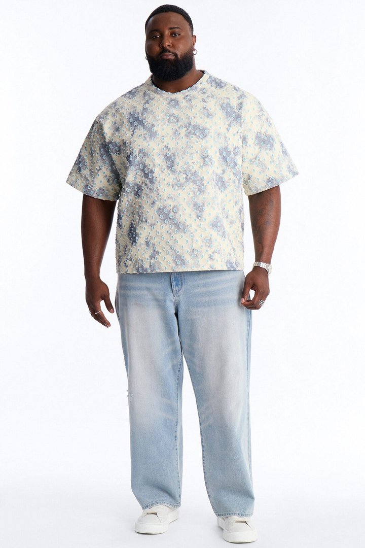 Boxy Desert Chrome Textured Shirt - White
