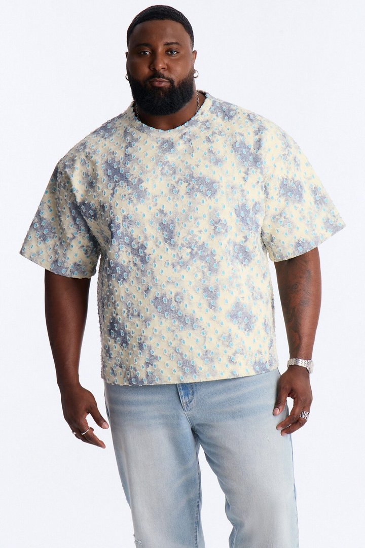 Boxy Desert Chrome Textured Shirt - White