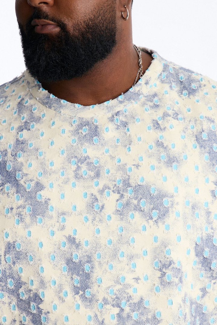 Boxy Desert Chrome Textured Shirt - White