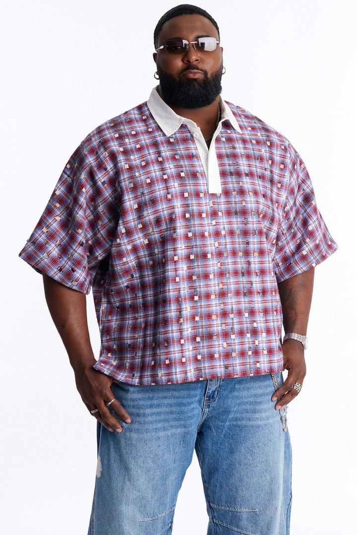 Oversized Desert Tempo Polo Shirt - Red