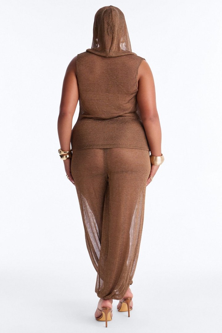 Midnight Metallic Balloon Pant Set - Bronze