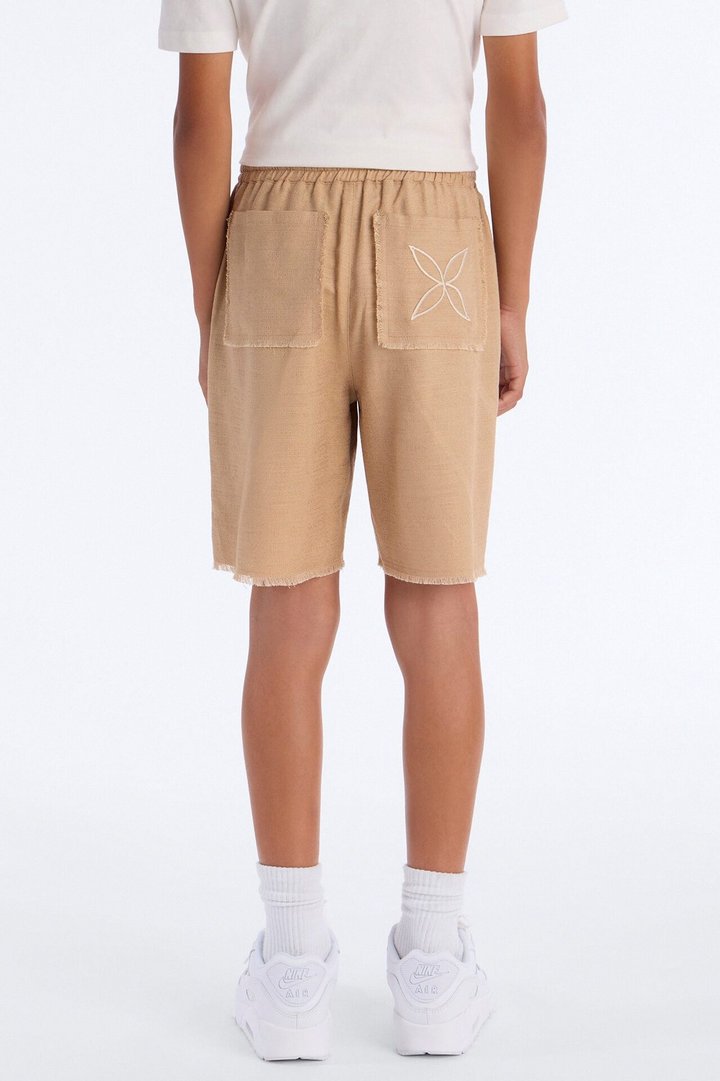 Mini Relaxed Tropic Fearless Frayed Short - Tan