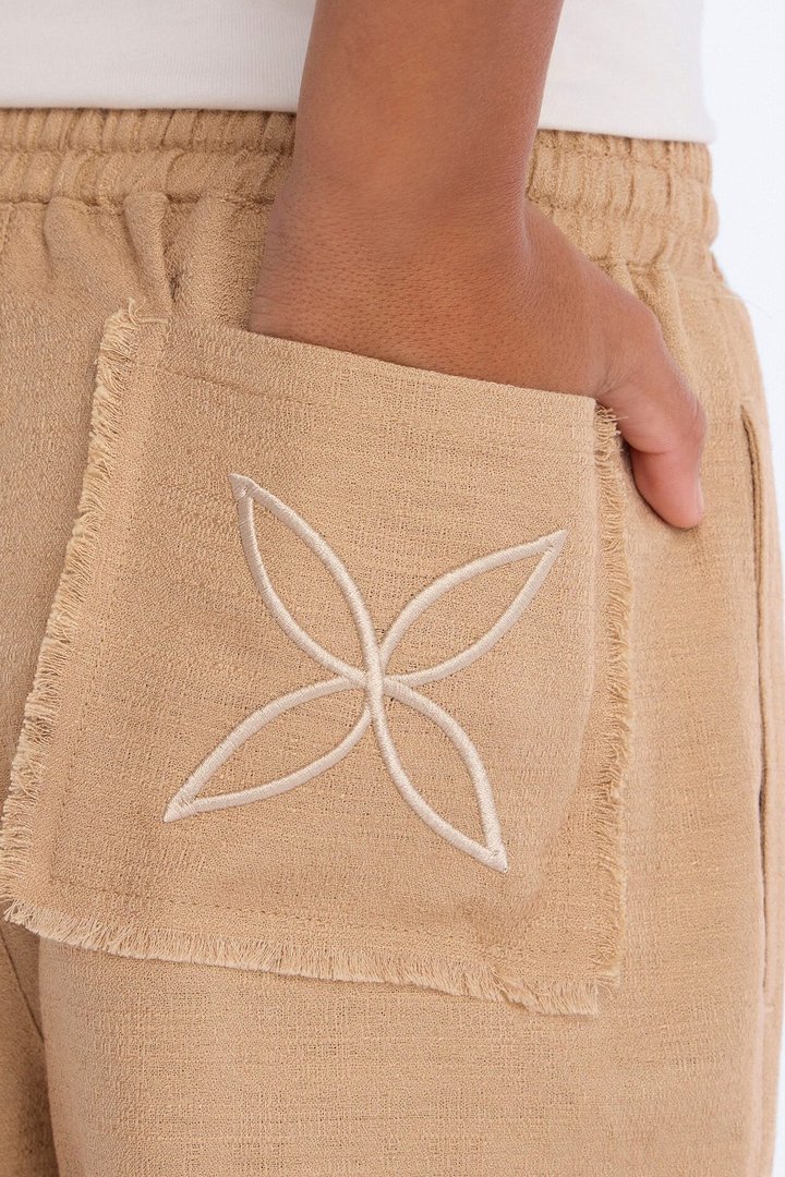 Mini Relaxed Tropic Fearless Frayed Short - Tan