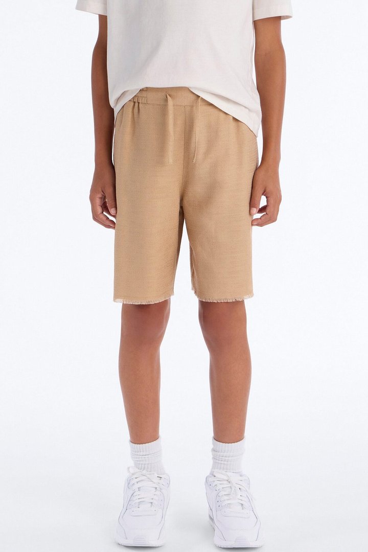 Mini Relaxed Tropic Fearless Frayed Short - Tan