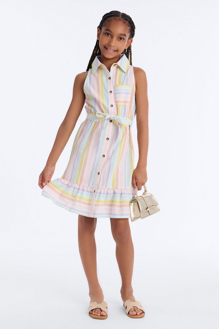 Mini Anything Is Possible Shirt Dress - Multi Color
