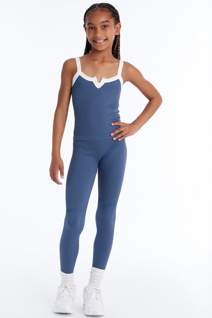 Mini Move In Style Seamless Legging Set - Indigo