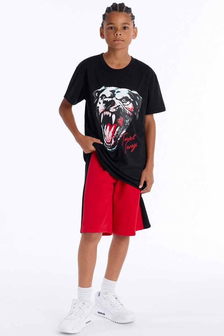 Mini Social Savage Short Set - Black/Red