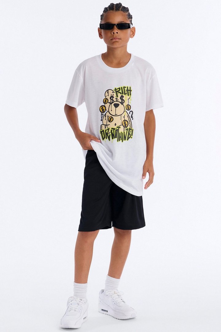 Mini Rich Or Nothing Short Set - White/Black