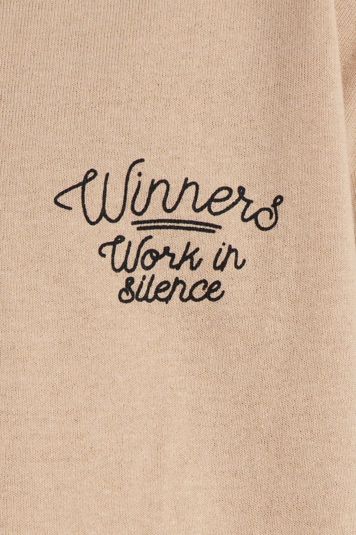 Mini Pray And Paper Chase Embroidery Short Sleeve Tee - Khaki
