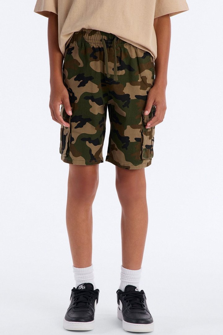 Mini Twill Volley Cargo Shorts - Camouflage