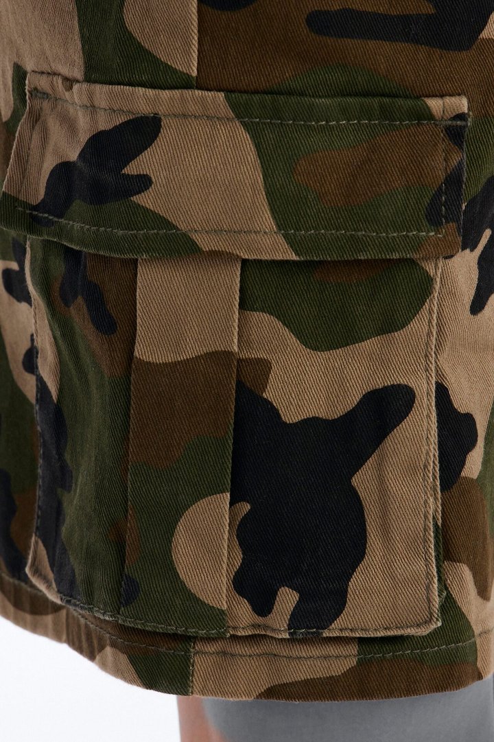 Mini Twill Volley Cargo Shorts - Camouflage