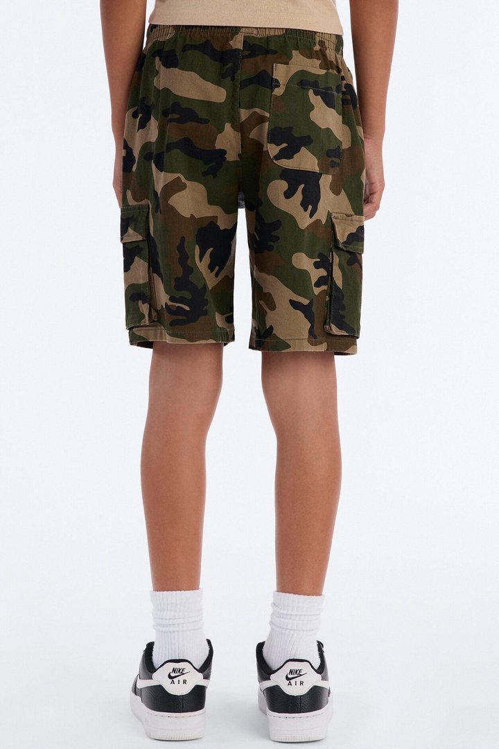 Mini Twill Volley Cargo Shorts - Camouflage