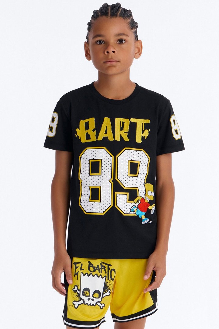 Mini Bart Simpson 89 Jersey And Short Set - Black/Yellow