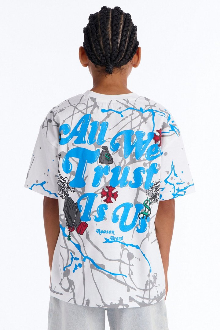 Mini All We Trust Is Money Short Sleeve Tee - White