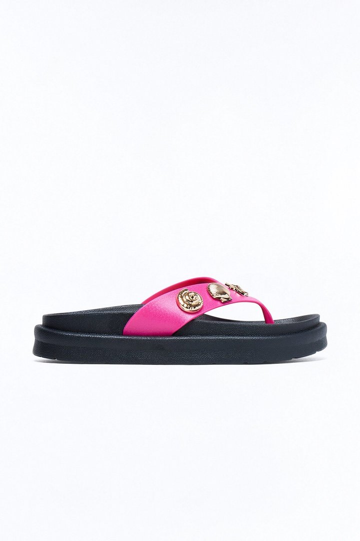 Natalia Shell Flip Flops - Pink