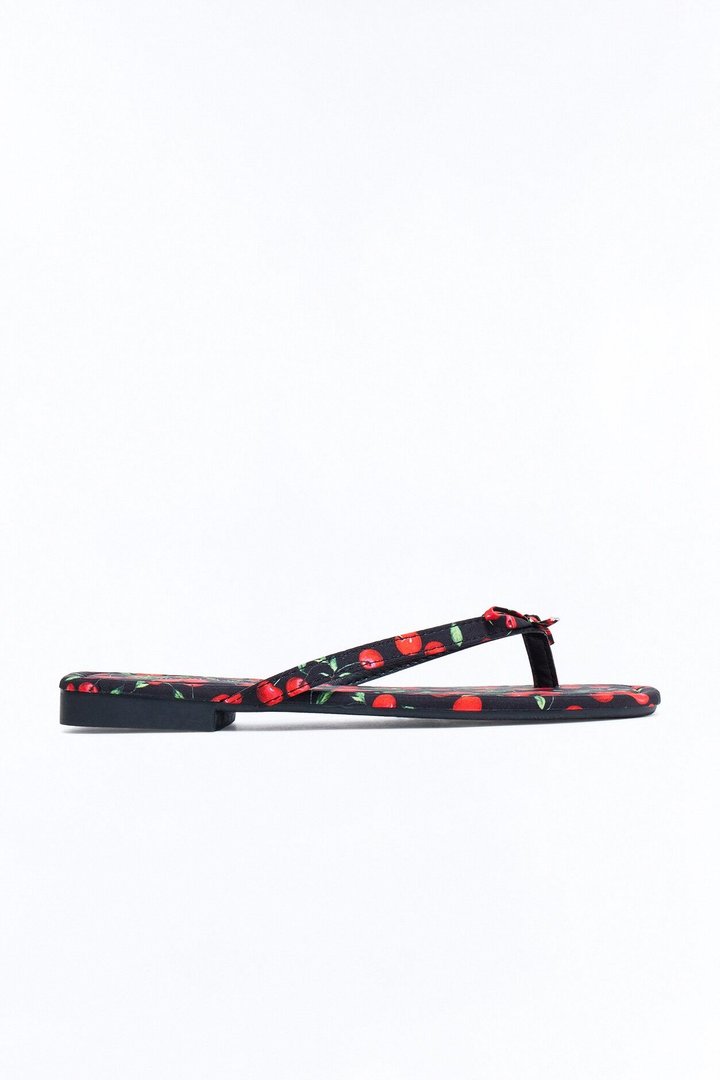 Stella Cherry Flip Flops - Black/Red