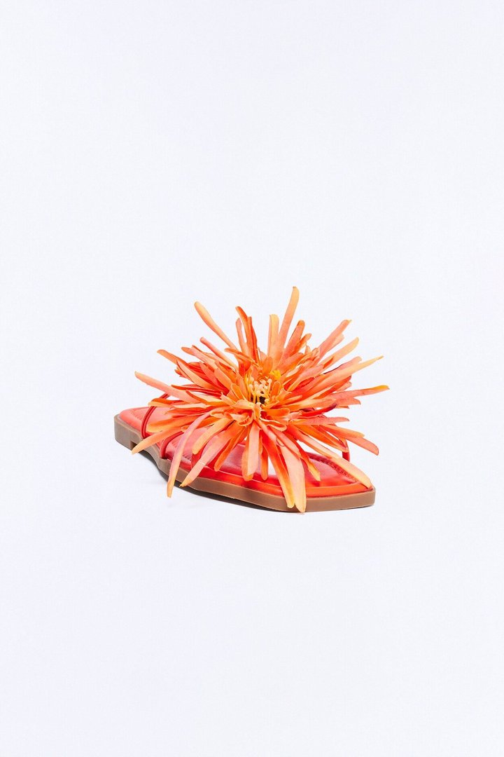 Flora Flip Flop Flat Sandals - Orange