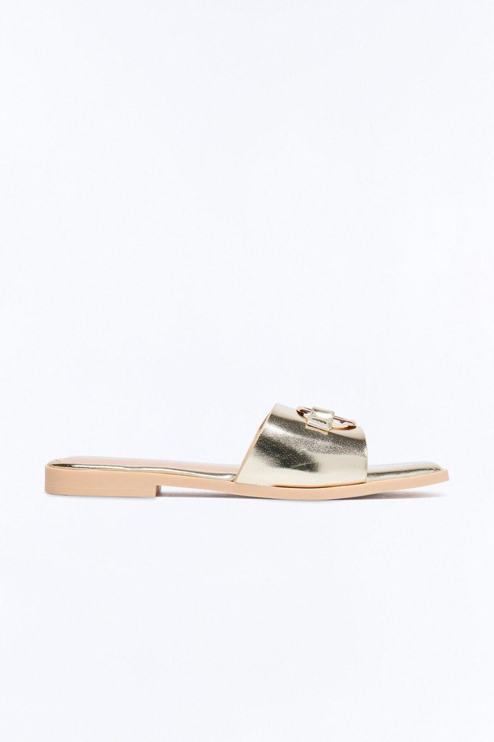 Kimber Hardware Slip On Sandals - Gold