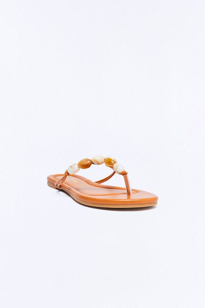 Brooke Stone Flip Flops - Tan