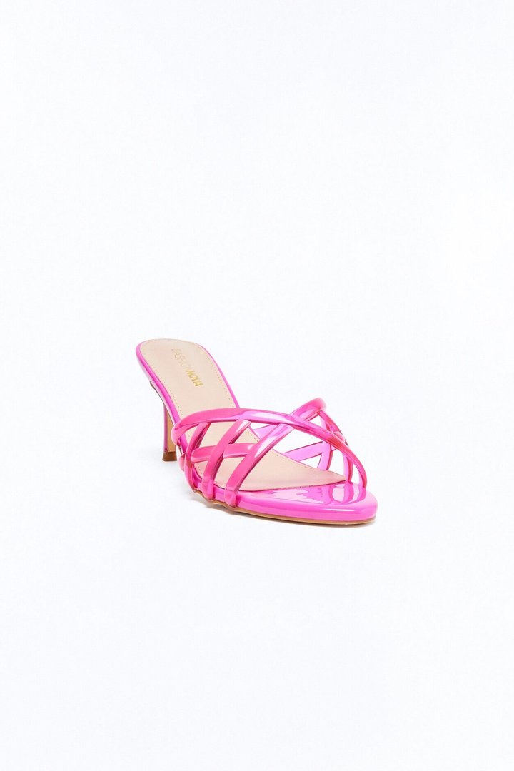 Hazel Jelly Kitten Heel Mules - Hot Pink