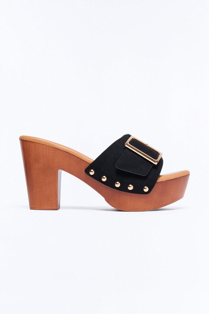 Lillian Platform Mules - Black