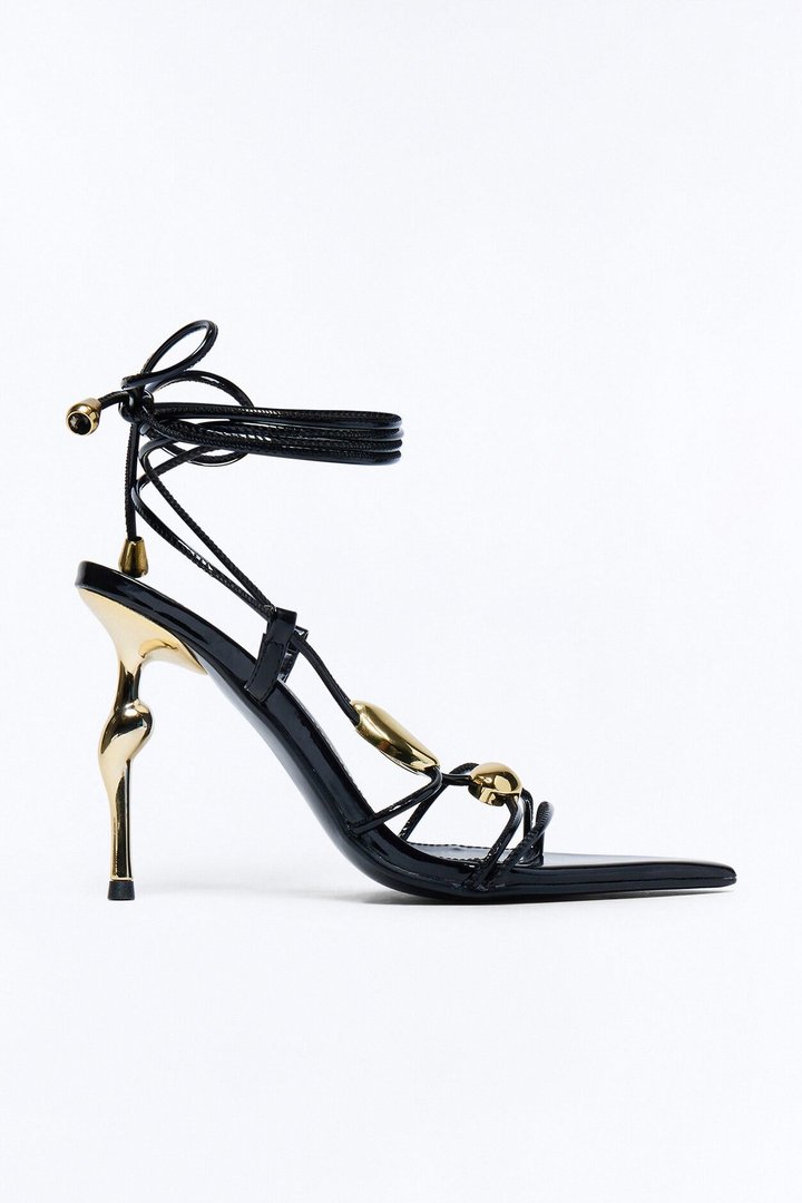 Adella Wrap Up Heels - Black